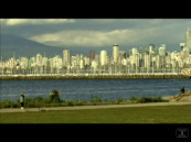 Snapshot of a projection of the docu-short, Green Dream by Maia Iotzova, Vancouver 2009